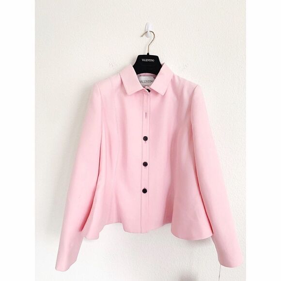 Valentino Crepe Couture flare Jacket Soft Pink - Picture 1 of 13